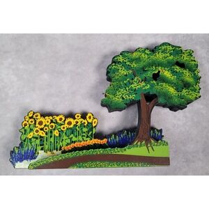 Vintage Sheila's Eugenia's Flower Garden 1990 Village Landscape CottagecoreDecor